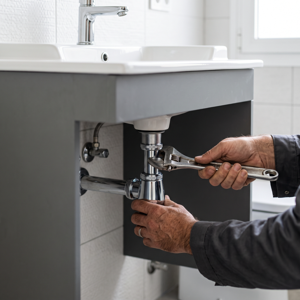 Professional plumbing service in a home on the Costa del Sol