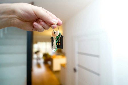 House keys at the entrance of a residential property